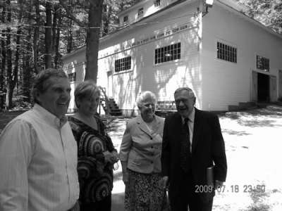 A happy moment outside the tabernacle